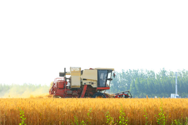 Side view of the combine