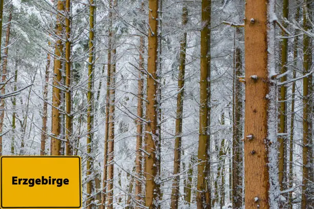 Photo of Sign Ore Mountains german 