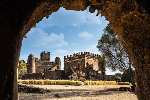 ファシル・ゲビはエチオピアのゴンダールにある要塞都市の遺跡です。 - royal enclosure ストックフォトと画像