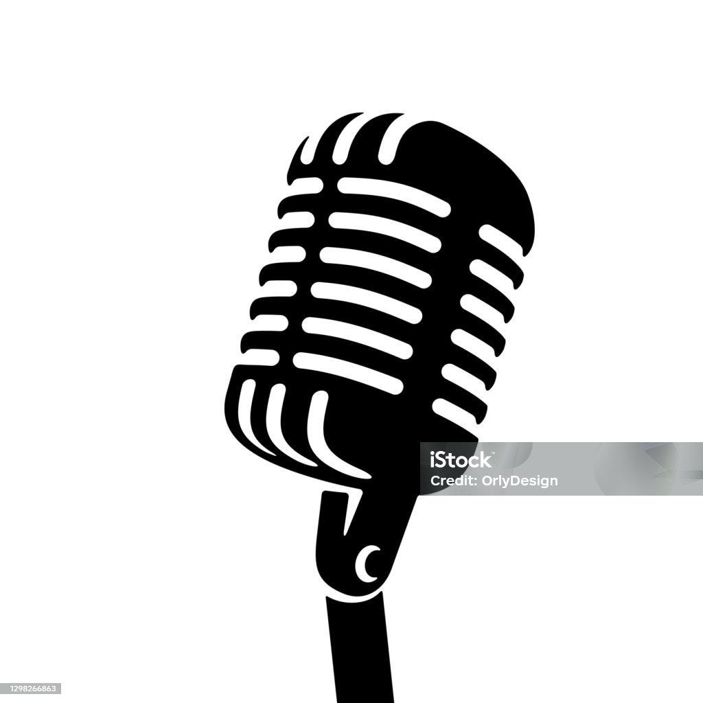 Segno vettoriale microfono retrò - arte vettoriale royalty-free di Microfono