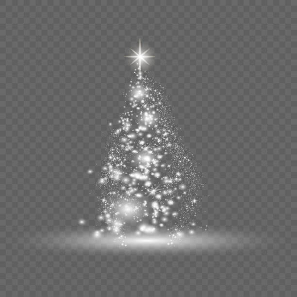 ilustrações de stock, clip art, desenhos animados e ícones de illumination lights shiny christmas tree isolated on transparent background - sun sunlight symbol flame