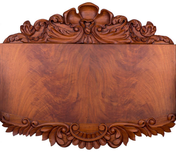istock Carved pattern on wood, element of decor 1298266950
