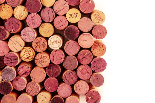 istock Wine corks, a design template for a restaurant menu, shot from above with copy space 1298269105