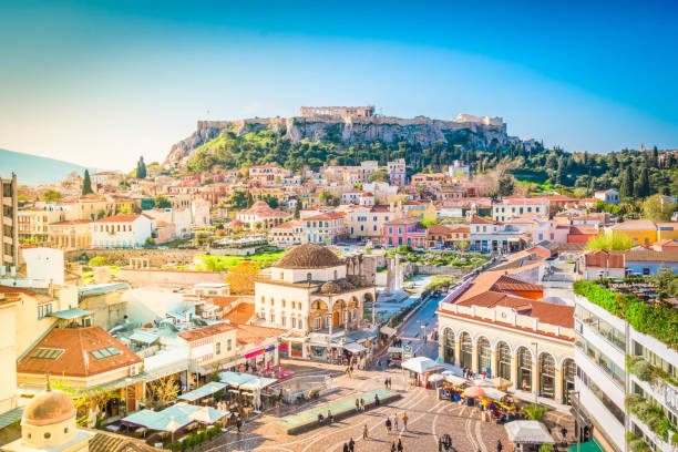 Skyline of Athenth with Acropolis hill