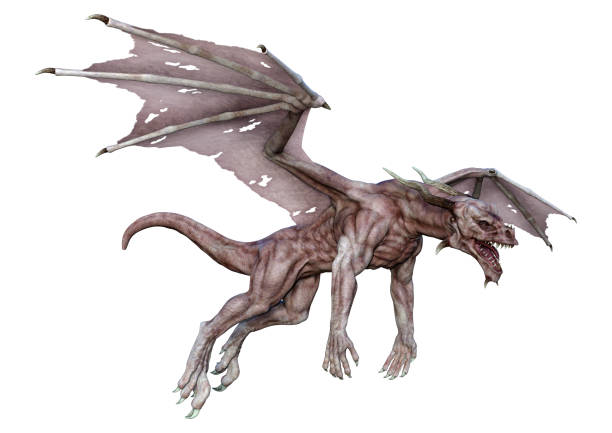 istock 3D illustration fantasy dragon on white 1298276087