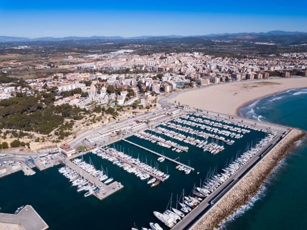 istock Aerial view of Torredembarra with harbor 1298276644