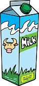 Vector milk carton. Dairy product illustration.