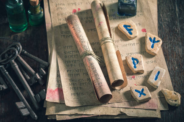 istock Original rune stones based on futhark alphabet 1298280660