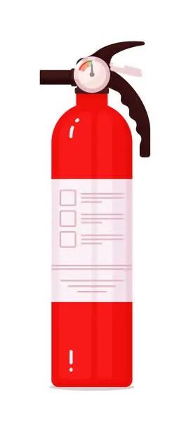 Vector illustration of Fire extinguisher equipment with pressure gauge
