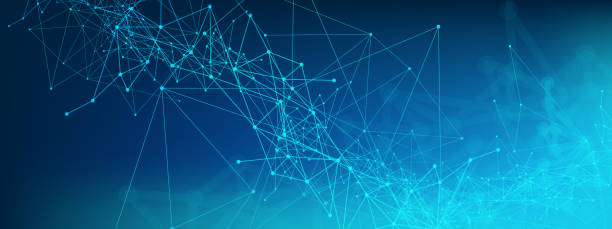 geometrische grafische hintergrundmolekül und kommunikation. verbundene linien mit punkten. - healthcare technology background stock-grafiken, -clipart, -cartoons und -symbole