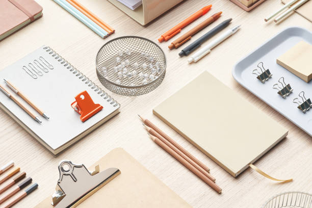 istock Various stationery around bowl with pins 1298288275