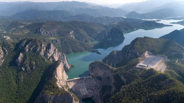 Aerial view of Boyabat Hydroelectric Dam,Sinop Aerial view of Boyabat Hydroelectric Dam sinop province turkey stock pictures, royalty-free photos & images