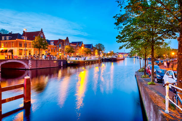 istock View of Harlem Sight on Spaarne River On The Background At twilight. Horizontal Image Composition 1298289716