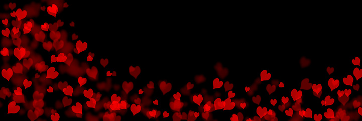 Valentine's day or wedding background with hearts. Decorative, romantic love bokeh background. 3d illustration.