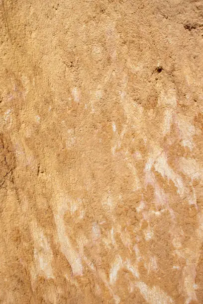 Photo of close up view of sandstone columns background texture formed by erosion and weathering process in dry climate