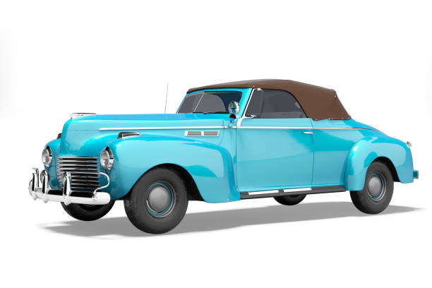 istock 3d rendering blue classic convertible leather car isolated on white background with shadow 1298299200