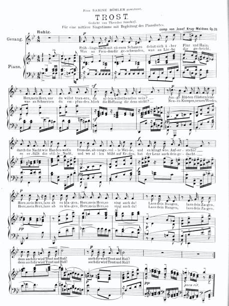 немецкая песня трост, утешение - sheet music stock illustrations