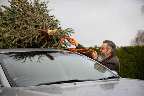istock Tying the Tree Onto the Car 1298305832