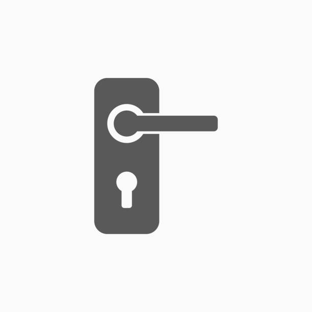 stockillustraties, clipart, cartoons en iconen met pictogram deurklink - deurknop