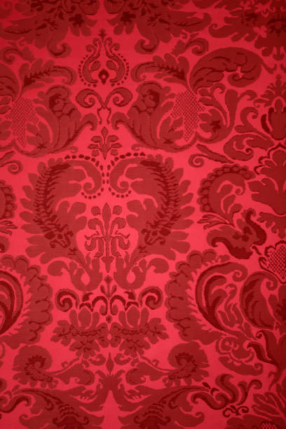 istock An old pattern on tapestry fabric.Vintage retro background red. 1298307069