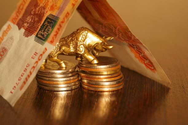 istock Metal bull figurine close-up. 1298308635