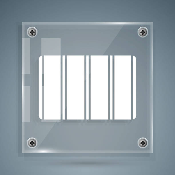 istock White Color palette guide icon isolated on grey background. Modular grid. Square glass panels. Vector 1298309453