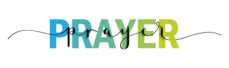 PRAYER colorful mixed typography banner