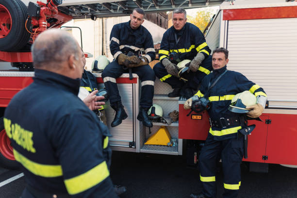 istock Chief fire officer conducting safety briefing with his team 1298314231