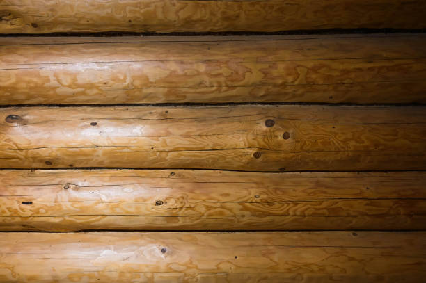 istock Wall made of wooden logs. Background. 1298314497