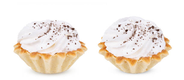 istock Two tasty Cupcake with butter cream and chocolate chips isolated on white background 1298314618