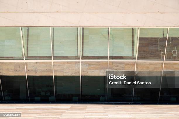 Abstract Image Of A Modern Building Modern Architecture Close Up Shot Of The Casa Da Musica Do Porto Detail Of The Wall And Windows Stock Photo - Download Image Now