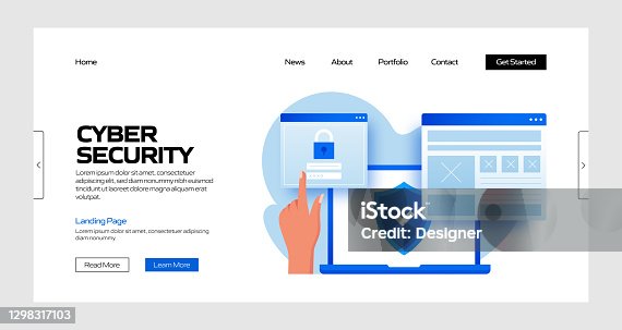 istock Cyber Security Concept Vector Illustration for Landing Page Template, Website Banner, Advertisement and Marketing Material, Online Advertising, Business Presentation etc. 1298317103