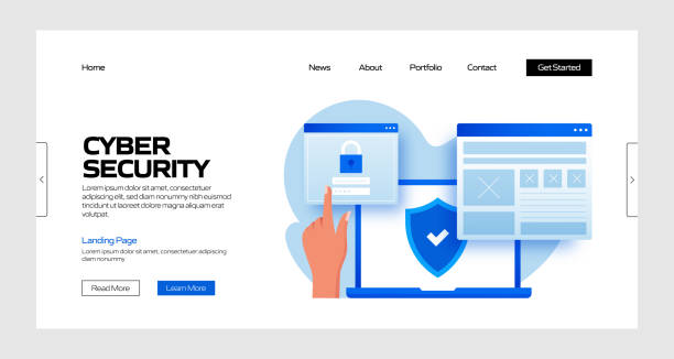 Cyber Security Concept Vector Illustration for Landing Page Template, Website Banner, Advertisement and Marketing Material, Online Advertising, Business Presentation etc. Cyber Security Concept Vector Illustration for Landing Page Template, Website Banner, Advertisement and Marketing Material, Online Advertising, Business Presentation etc. antivirus software stock illustrations