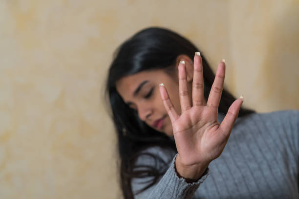 istock Woman says stop 1298322872