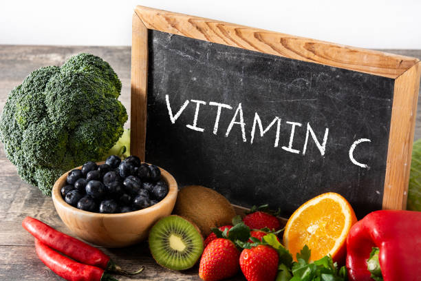 istock High in vitamin C food and blackboard 1298324679