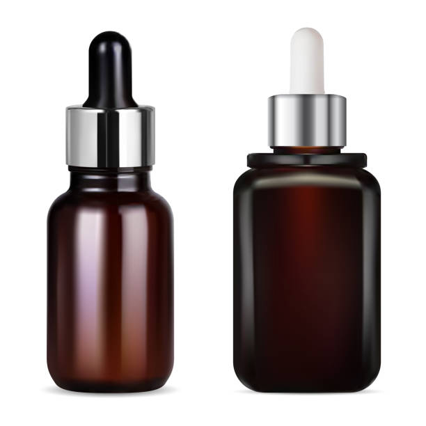 istock Brown glass dropper bottle for cosmetic oil, serum 1298327706