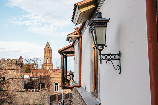 Scenic view on street of Signagi city in Georgia