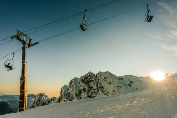 istock Ski lift in winter ski resort 1298332013