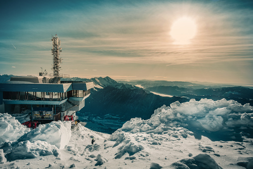 Mountain ski resort in winter.Bovec, Alps, Slovenia