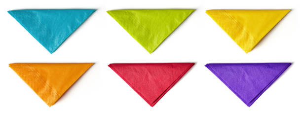 istock Colorful paper napkins isolated on white from above 1298337401