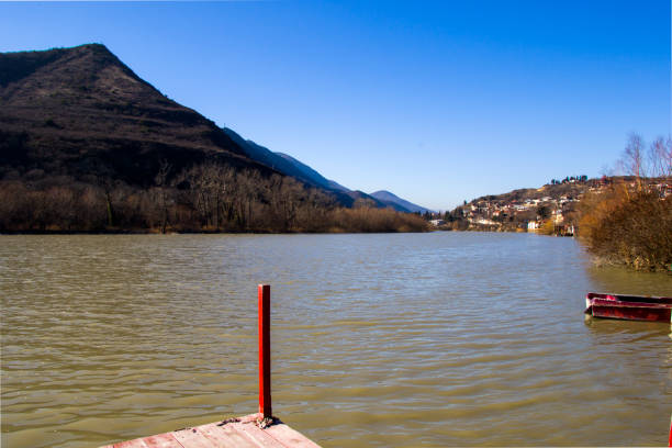 istock Mtkvari river and city view in Mtskheta, Georgia. Cityscape. 1298337420