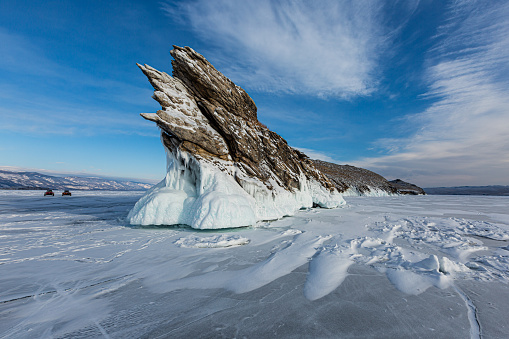 Vast expanse of frozen sea ice