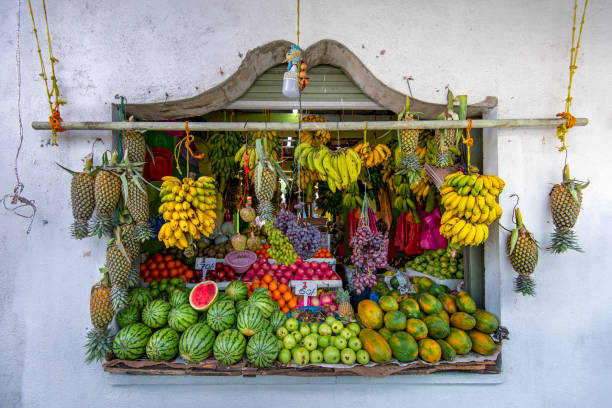 Fruit market Large variety of fruit choices at a fruit market. antilles stock pictures, royalty-free photos & images