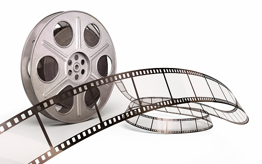3d render 35mm film strip (isolated on white and clipping path)