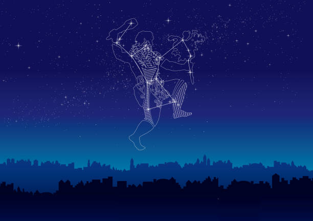 Orion which floats in the night sky Orion orion mythology stock illustrations