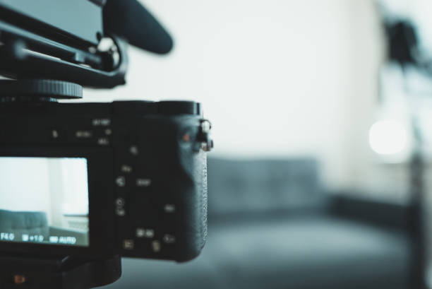 istock Video camera and light at home. Vlog concept. 1298346254
