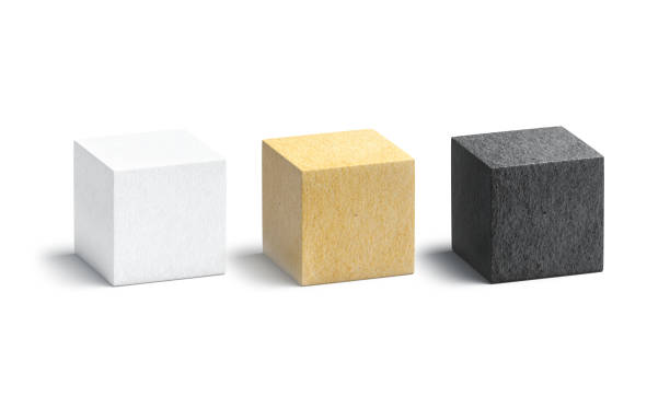 istock Blank paper black, white and craft cube mockup set 1298348309