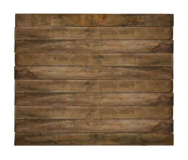 istock Old weathered wooden board isolated on white 1298350724