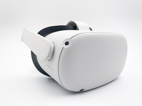 Sainte Marie, Ile de La Réunion France - January 25 2021: Oculus Quest 2 headset for virtual reality white and close up