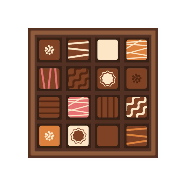 illustrations, cliparts, dessins animés et icônes de boîte de chocolats - chocolate candy chocolate box candy